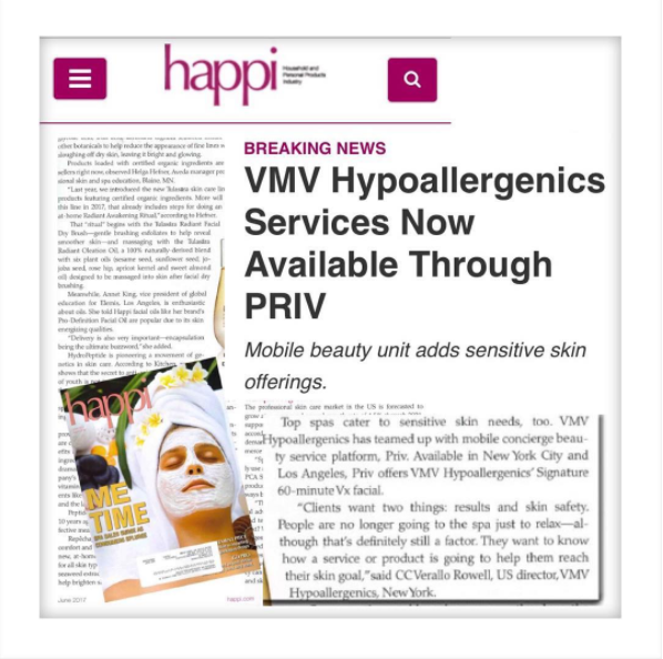 VMV Hypoallergenic Services in PRIV – Happi Magazine